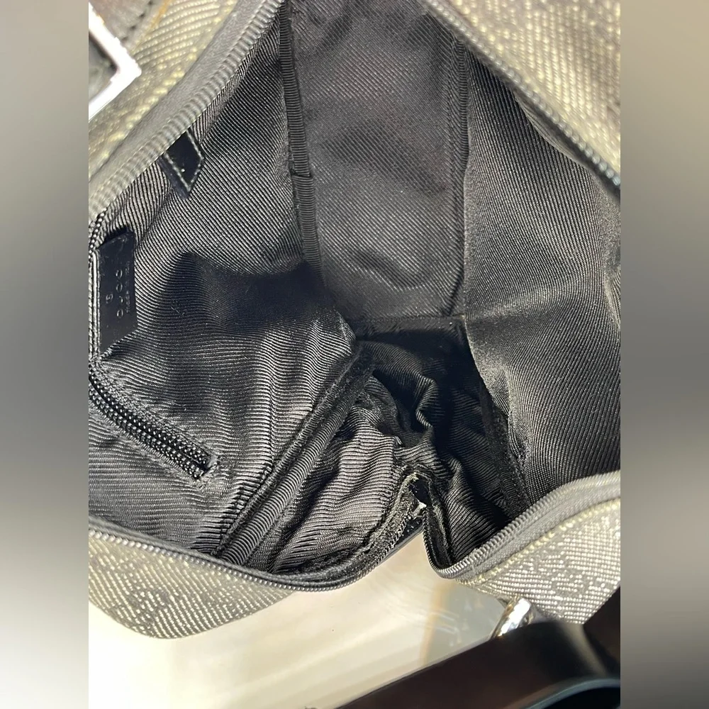 Gucci Black and Gray Monogram Messenger Bag